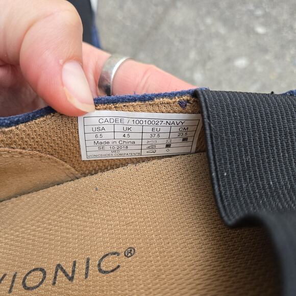 Vionic Shoes Cadee Mary Jane Navy Suede Comfort Slip On Size 6.5 Womens - Picture 9 of 9